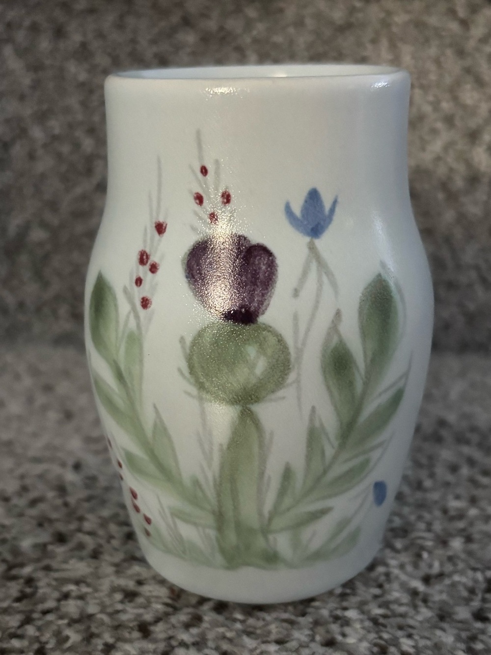 Buchan Portobello Finest Stoneware 4” Vase Marked 77/4 4 9 Made in Scotland Blue